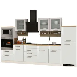 Held Küchenzeile Mailand V 330 cm hochglanz weiß/weiß