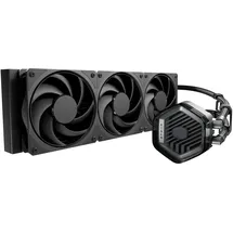Cooler Master MasterLiquid 360 Atmos Stealth CPU-Wasserkühler – AIO-Wasserkühlsystem (TDP 300 W), Doppelkammerpumpe, vorinstallierte Schwarze Mobius 120-Lüfter, LGA1851/1700- und AM5/AM4-Halterungen