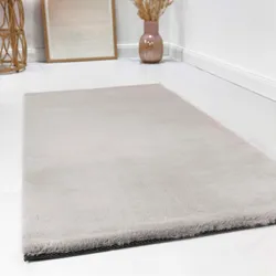 Hochflor-Teppich »Alice Kunstfell«, rechteckig, 25 mm Höhe, Kaninchenfell-Haptik, besonders weich und dicht, für alle Räume, 16220212-31 greige 25 mm
