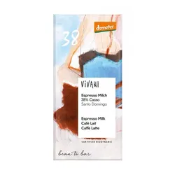 Vivani Espresso Milch 38% Cacao Santo Domingo demeter