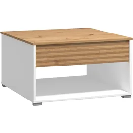 Home Affaire »Taranto Kaffeetisch, 80 cm, quadratische Form, modern design« höhenverstellbar Tischplatte, geschlossenes Fach, schwarz oder weiß weiß