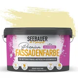 SEEBAUER diy Silikonharz-Fassadenfarbe Gelb 2,5L für Außen (No. 462 Lily Fields) Selbstreinigende Fassadenfarbe mit Lotuseffekt - Geeignet für Putz, Mauerwerk und Beton