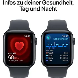 Apple Watch SE 2024 GPS 44 mm Aluminiumgehäuse Mitternacht, Sportarmband Mitternacht M/L
