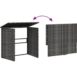 vidaXL Gartensofa in L-Form mit Tisch und Kissen Grau Poly Rattan