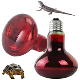 Dhqkqg Reptilien Rotlichtlampe, Amphibie Heizlampen Infrarotlampe, 2 Stück Rotlichtlampe Birne 100W Infrarotlampe, E27 Base Infrarot Wärmelampe für Reptilien Schildkröten Hühner Amphibien (Rot)