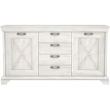 Forte Highboard 178 x 95,9 x 48,2 cm Beige / Weiß