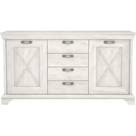Forte Highboard 178 x 95,9 x 48,2 cm Beige / Weiß