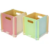 HMF Aufbewahrungsbox 25 x 25 x 25 cm 2-tlg. mehrfarbig