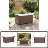 Vidaxl - Gartenbank Mit Kissen Braun 116x46x57 Cm Poly Rattan - Gartenbank - Outdoor Bank - Rattan Möbel - Gartenmöbeln - Balkonmöbel