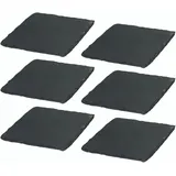 Novaliv 6x Schieferplatten I quadratisch I 10x10x0,5 cm I Sushi Servierplatten Untersetzer Käseplatte Tischplatz Schiefer Geschirr Platzset Schiefer