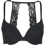 URBAN CLASSICS Ladies Padded Bra with Lace at Back Black, 75B - 75B