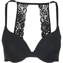 URBAN CLASSICS Ladies Padded Bra with Lace at Back Black, 75B - 75B