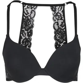 URBAN CLASSICS Ladies Padded Bra with Lace at Back Black, 75B - 75B