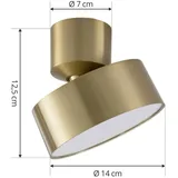 Lindby LED-Strahler Nivoria, goldfarben, schwenkbar, Alu