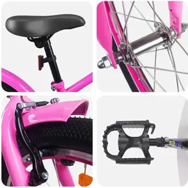 vidaXL Kinderfahrrad 18 Zoll Dunkelrosa