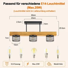 GBLY Vintage Holz 3-flg. Industrial schwarz