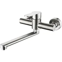 Wasserhahn Küche Wandmontage 360° drehbar – Edelstahl Wandarmatur mit Schwenkarm 25 cm, Mischbatterie für Spüle, Badezimmer, Ausgussbecken, Wohnmobil