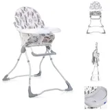 Lorelli Kombihochstuhl Kinderhochstuhl Marcel, klappbar, Bechervertiefung, abwaschbarer Stoff grau