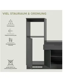 xonox.home Küchenzeile 260 x 60 cm Schwarz