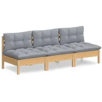 vidaXL 3-Sitzer-Loungesofa grau