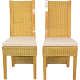 moebel-direkt-online Luis Rattanstuhl 2er-Set 2 x 2 x 2 cm beige