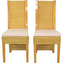 moebel-direkt-online Luis Rattanstuhl 2er-Set 2 x 2 x 2 cm beige