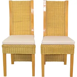 moebel-direkt-online Luis Rattanstuhl 2er-Set 2 x 2 x 2 cm beige
