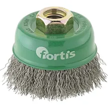 Fortis Topfbürste Edelstahl 80 mm gewellt