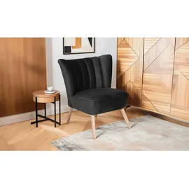 Max Winzer Sessel Alessandro Samt 70 x 80 x 66 cm Schwarz