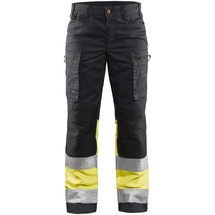 Blåkläder Damen High Vis Arbeitshose mit Stretch, schwarz/gelb