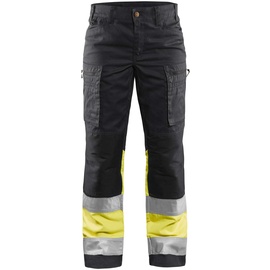 Blåkläder Damen High Vis Arbeitshose mit Stretch, schwarz/gelb