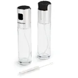 GOURMETmaxx Sprühflasche Essig & Öl 2er-Set 100 ml schwarz/Edelstahl