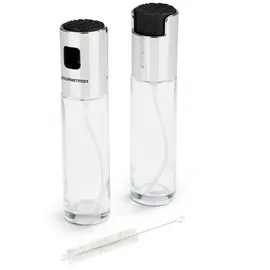 GOURMETmaxx Sprühflasche Essig & Öl 2er-Set 100 ml schwarz/Edelstahl