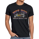 style3 Print-Shirt Herren T-Shirt Hot Rod Vintage Muscle Car Motor Auto Rocker Rockabilly motor usa schwarz L