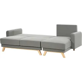 Beliani 3-Sitzer-Ecksofa, Grau mit Schlaffunktion Stauraum SIRO