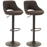 Mendler 2er-Set Barhocker HWC-N64, Barstuhl Tresenhocker, Fußablage drehbar, Kunstleder Metall ~ braun