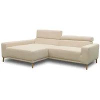 Domo Sofa »Malmö« - 248x172x72cm - creme - Polyester / Acryl / Holz