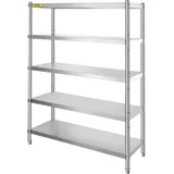 Vevor 12.2 x 47 x 18.3cm Küchenregal Standregal 6 Böden Edelstahlregal Gastro Schwelastregal 150 KG Lagerregal