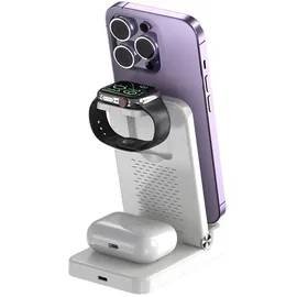 Lobwerk 4in1 induktive Ladestation Wireless Charger Ladegerät Digitaluhr Docking,