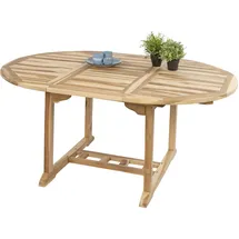 möbelliebling Gartentisch ausziehbar Teak Holz 120 - 170 cm oval BORNEO