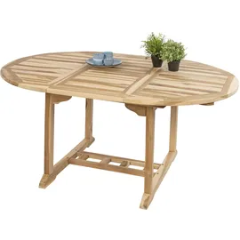 möbelliebling Gartentisch ausziehbar Teak Holz 120 - 170 cm oval BORNEO