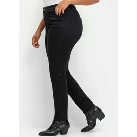 sheego SHEEGO, Damen, Gr. 112, Langgrößen, schwarz denim, 68% Baumwolle, 30% Polyester, 2% Elasthan, unifarben, lang, Jeans