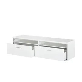 Uno Primo TV-Lowboard 184 x 51 x 52 cm Weiß Metall/Spanplatte/Holzwerkstoff