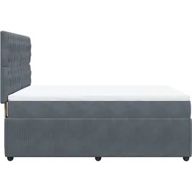 vidaXL Boxspringbett 140 x 200 cm Dunkelgrau