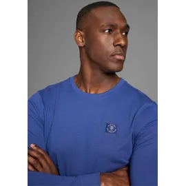 delmao Rundhalsshirt DELMAO, Herren, Gr. L (52/54), blau, Single Jersey, Obermaterial: 100% Baumwolle, unifarben, Basic, Basic schmal, Rundhals, Rippbündchen, Shirts Rundhalsshirt, mit Markenlabel