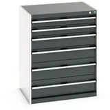 bott cubio Schubladenschrank, Schubladen 2x100 + 2x150 + 2x200 mm, TK je 200 kg, Breite 800 mm, anthrazitgrau