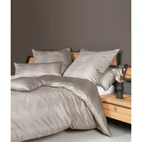 JANINE Bettwäsche »Mako-Satin45095 08 155x200,80x80«, mit Reissverschluss 91272705-0 taupe 1 St.