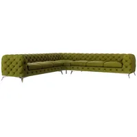 s-style möbel ECKSOFA Chesterfield Laura Olive Samt