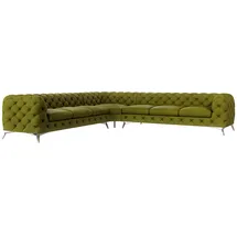 s-style möbel ECKSOFA Chesterfield Laura Olive Samt