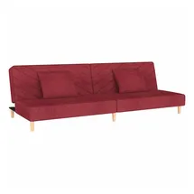 vidaXL Schlafsofa 2-Sitzer mit 2 Kissen Weinrot Stoff